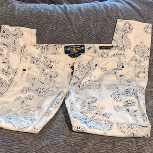 Lucky Womens Cream And Paisley Print Skinny Jeans 2/26